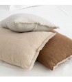 Warm and Soft Wool Cushion with Fringe 60x40cm Coll. Savana Cream