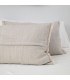 Coussin Chaud et Doux en Laine avec Frange 60x40cm Coll. Savana Gris