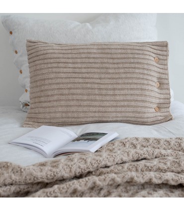 Refined Mountain Style Blanket in Wool 130x180cm Coll. Chalet Dufor Beige