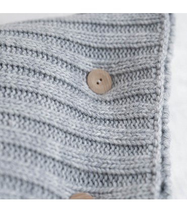 Soft Cushion Mountain Style in Wool 60x40cm Coll. Chalet Dufor Grey