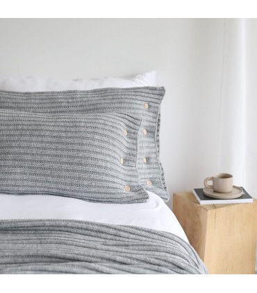 Soft Cushion Mountain Style in Wool 70x50cm Coll. Chalet Dufor Grey