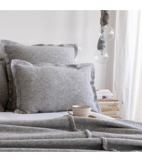 Classic Winter Decorative Cushion in Wool 90x50cm Coll. Zola Light Grey