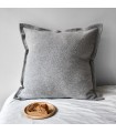 Classic Winter Decorative Cushion in Wool 60x60cm Coll. Zola Light Grey