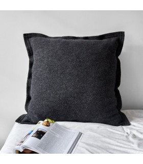 Classic Winter Decorative Cushion in Wool 60x60cm Coll. Zola Dark Grey