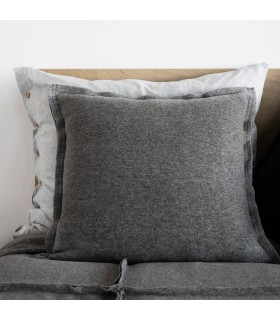 Classic Winter Decorative Cushion in Wool 60x60cm Coll. Zola Grey