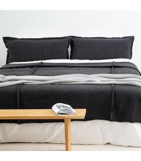 Classic Winter Wool Blanket 260x240cm Coll. Zola Dark Dark Grey