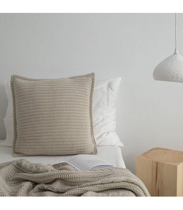 Coussin Decoratif Doux en Laine 50x50cm Coll. Aria Creme'