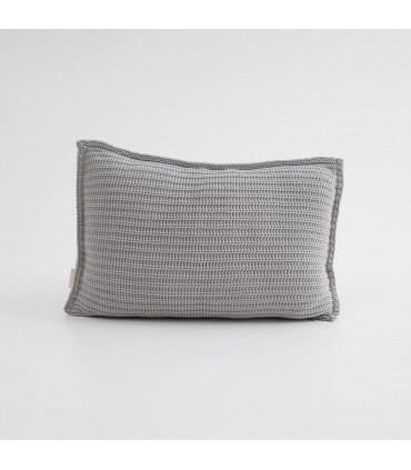 Coussin Decoratif Doux en Laine 60x40cm Coll. Aria Gris