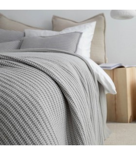 Cozy Double Bedcover in Wool 220x260cm coll. Aria Grey