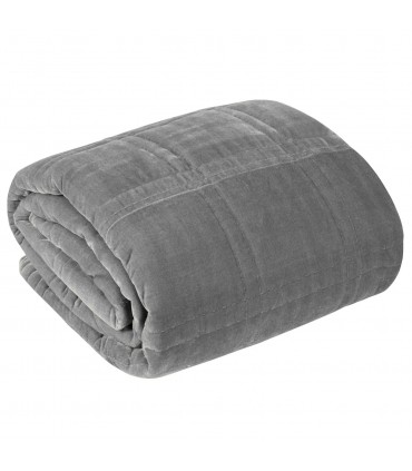 Soft quilted Bedcover Grey 220x240cm Milano