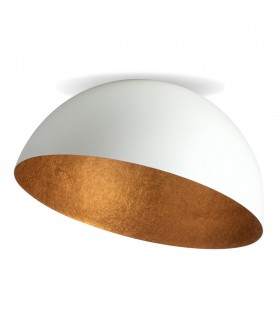 Moderna Lampada da Soffitto 50 cm Collezione Sfera Colore Bianco/Rame