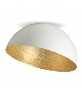 Moderna Lampada da Soffitto 35 cm Collezione Sfera Colore Bianco/Oro