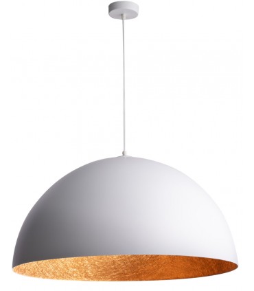 Lampe à Suspension au Design Moderne 50 cm Collection Sfera Couleur Blanc/Cuivre
