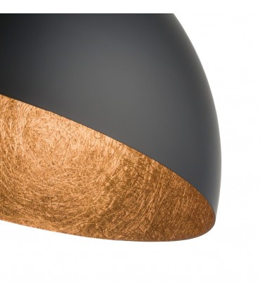 Modern Design Hanging Lamp 70 cm Sfera Collection Black/Cooper Color