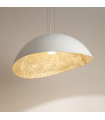 Lampada a Sospensione per Interni Moderni Collezione Onda Grande Colore Bianco/Oro