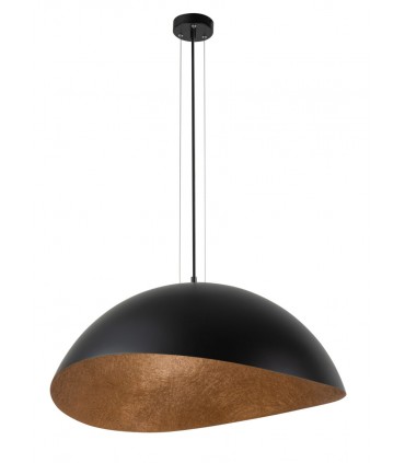 Lampada a Sospensione per Interni Moderni Collezione Onda Media Colore Nero/Rame