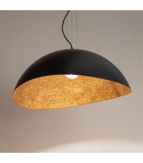 Lampada a Sospensione per Interni Moderni Collezione Onda Grande Colore Nero/Rame