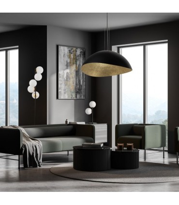 Lampe à Suspension pour Intérieurs Modernes Collection Onda Grand XL Couleur Noir/Cuivre