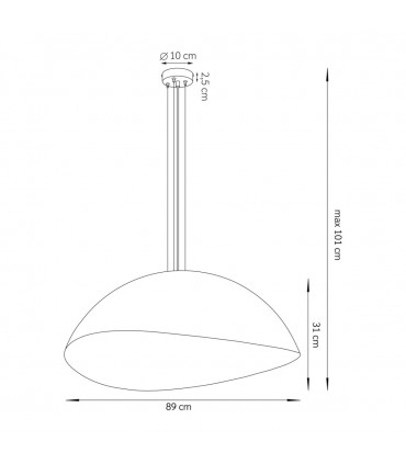 Hanging Lamp for Modern Interiors  Onda Large XL Collection Color Black/Cooper