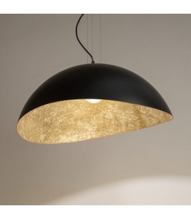 Lampada a Sospensione per Interni Moderni Collezione Onda Grande Colore Nero/Oro