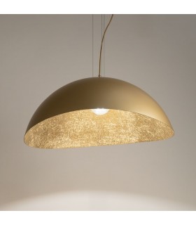 Lampada a Sospensione per Interni Moderni Collezione Onda Media Colore Oro