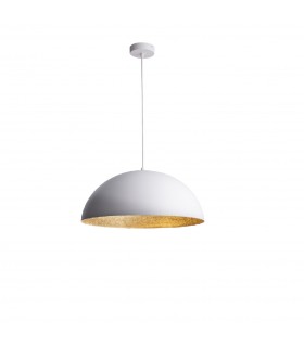 Lampada a Sospensione di Design Moderno 35 cm Collezione Sfera Colore Bianco/Rame