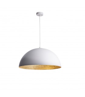 Lampada a Sospensione di Design Moderno 50 cm Collezione Sfera Colore Bianco/Rame