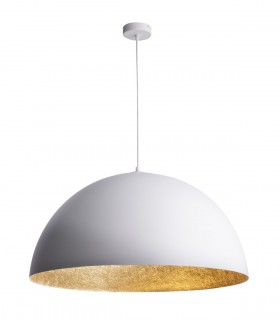 Lampe à Suspension au Design Moderne 90 cm Collection Sfera Couleur Blanc/Cuivre