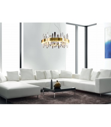 Wonderful Living Room Chandelier 60 cm Gold and Crystal Color  Lumia Collection