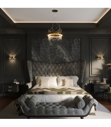 Wonderful Living Room Chandelier 60 cm Gold and Crystal Color  Lumia Collection