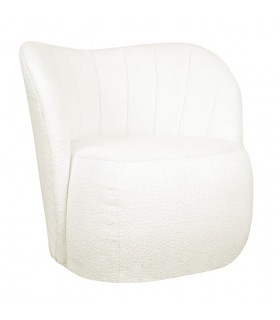 White Modern Armchair, Bouclé - Milano