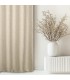 Eyelet Linen Curtain color melange beige - white 140x270cm LEONARDO