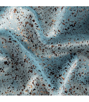 Tenda per Interni in Velluto, Blu - Oro, 130 x 270 cm, Elodie