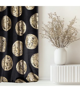 Luxury Modern black - gold Curtain GISELLE 130 x 270 cm