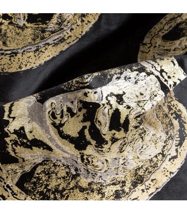 Lussuosa Tenda per Interni in velluto nero e oro GISELLE 130 x 270 cm