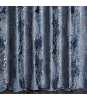 Eyelet, Modern Blue / Gold Curtain LONDON 130 x 250 cm