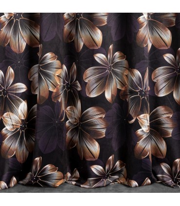 Velvet Curtain with a printed pattern LUCIE 130 x 280 cm