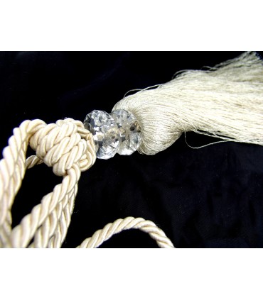 Ivory Tassel for Curtains with 2 crystals Cristina