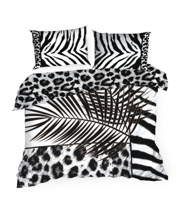 Il set di Biancheria da Letto con motivi moderni bianco - nero 220x200cm