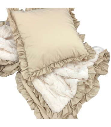 Cushion velvet with fringe