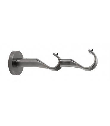 Supporto Doppio per Bastone per Tende Acciaio Antico